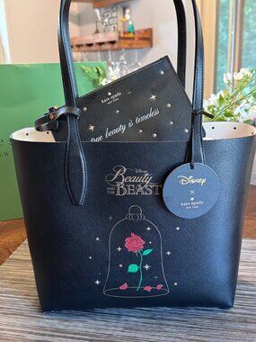 Disney X Kate Spade New York Beauty & The Beast Small Reversible Tote KE572 NEW